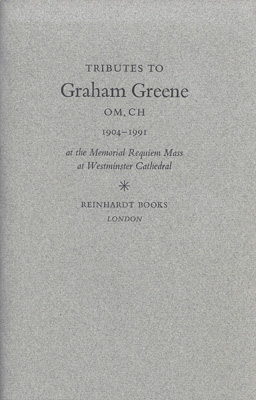 GREENE, GRAHAM - Tributes to Graham Greene Om, Ch 1904-1991